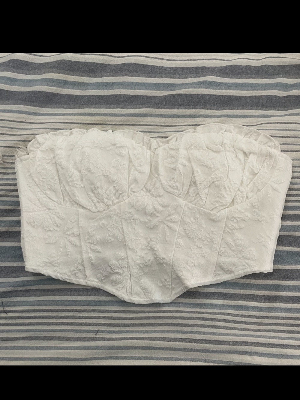 White Strapless Bustier Top